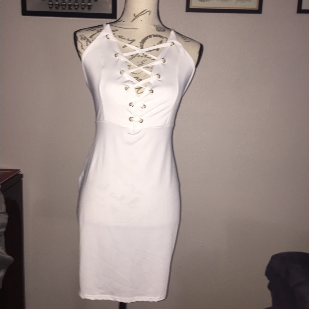 Deep V beachy/bikini-cover dress